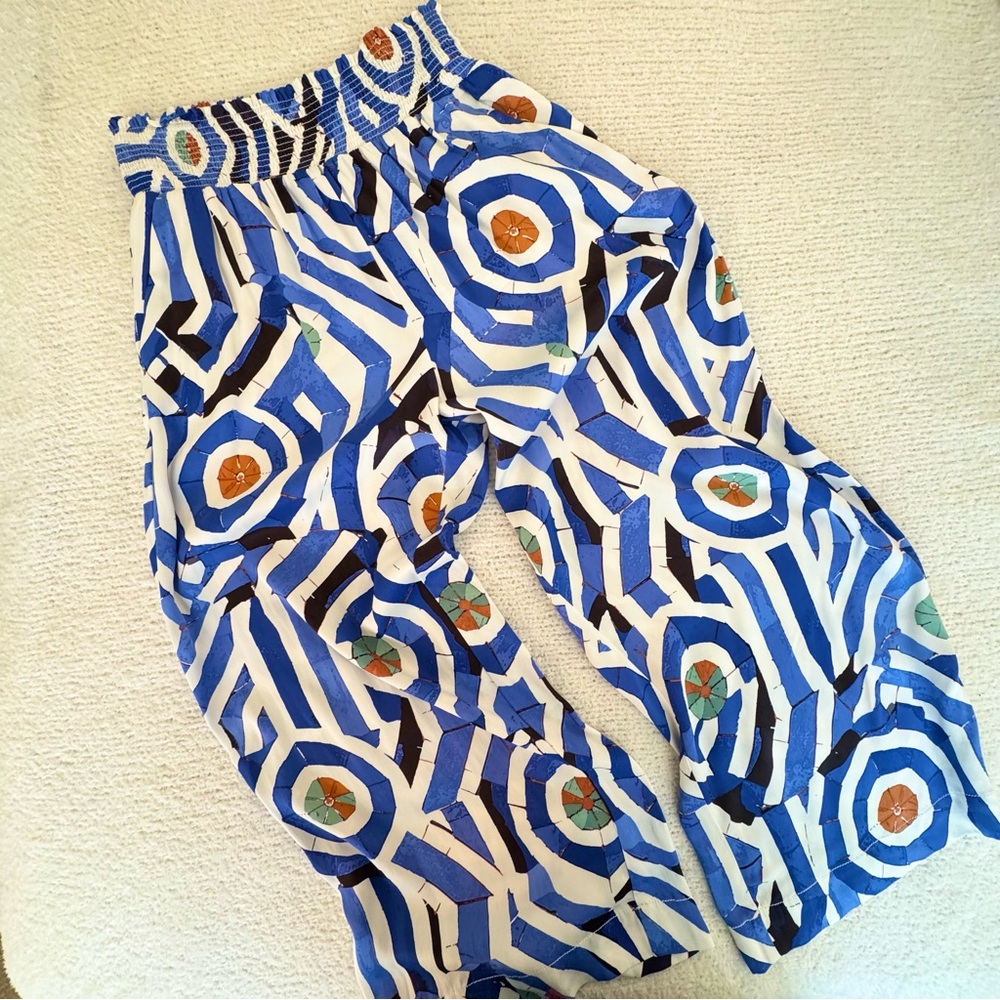 Anthro Maeve Saria Smocked Wide-Leg Pants MP - Picture 5 of 13